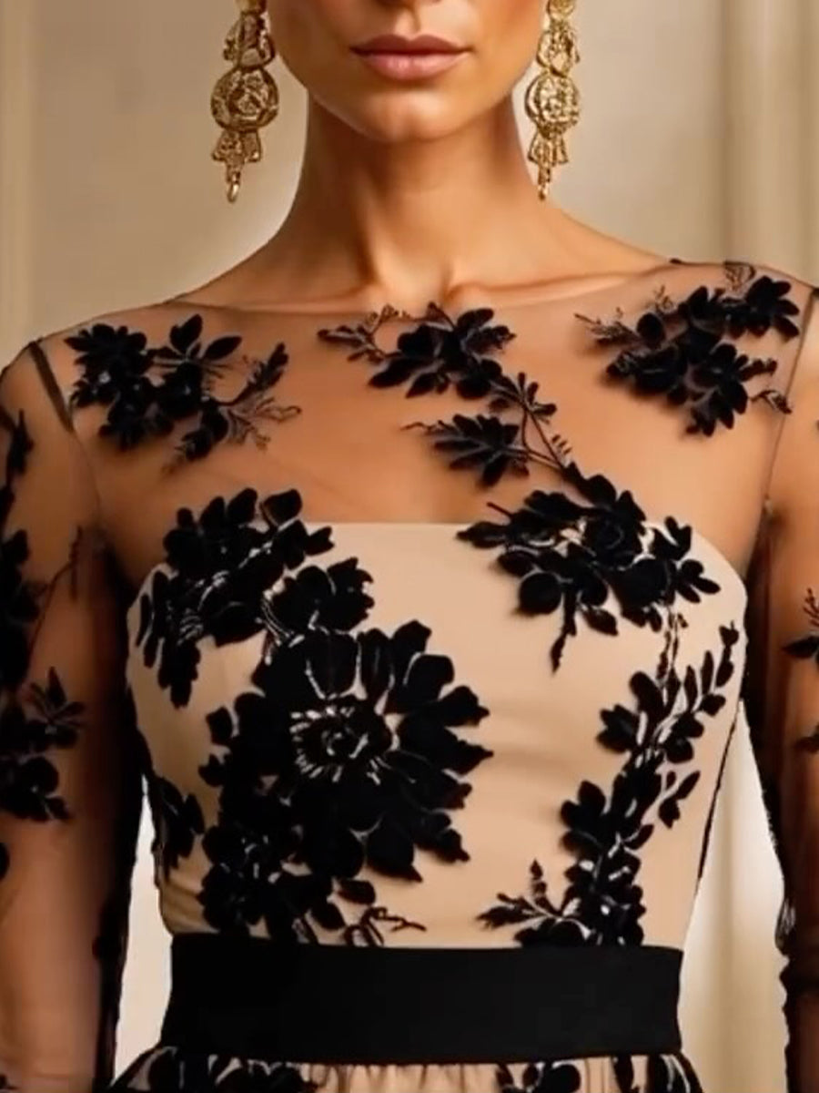 Caterina | Floral Lace Evening Dress