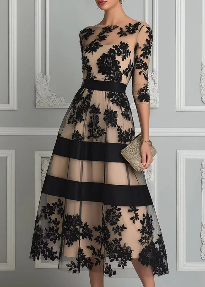 Caterina | Floral Lace Evening Dress