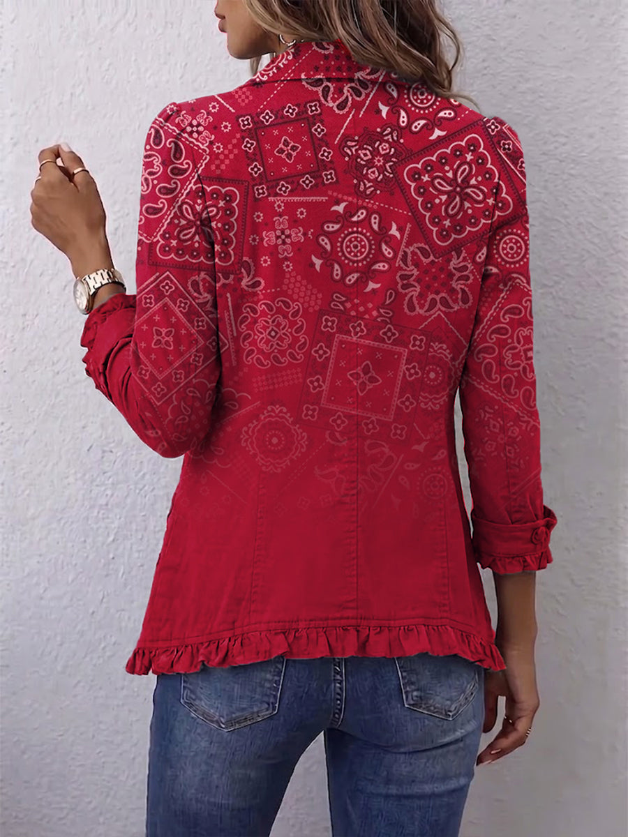 Chana | Bohemian Paisley Ombre Ruffle Jacket