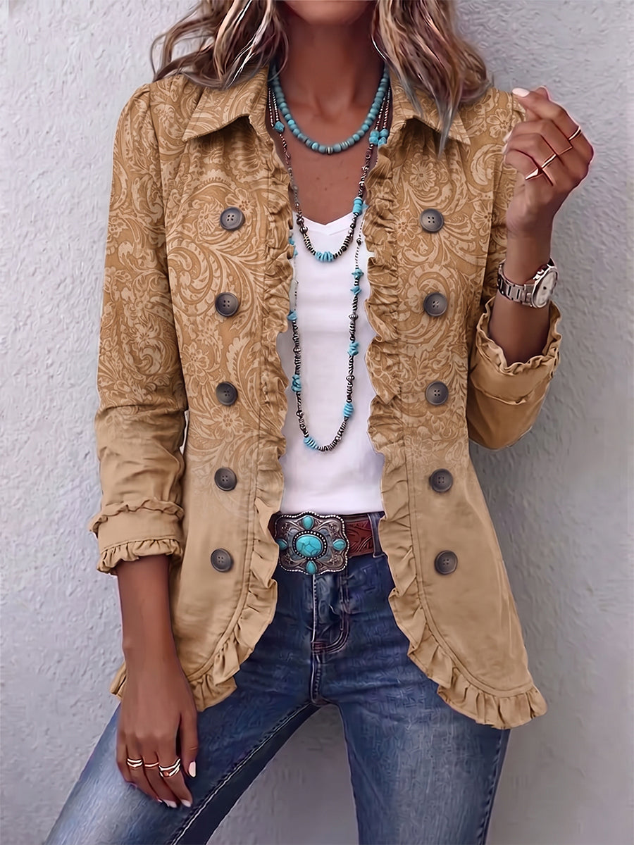 Sasha | Western Pattern Ruffle Jacket