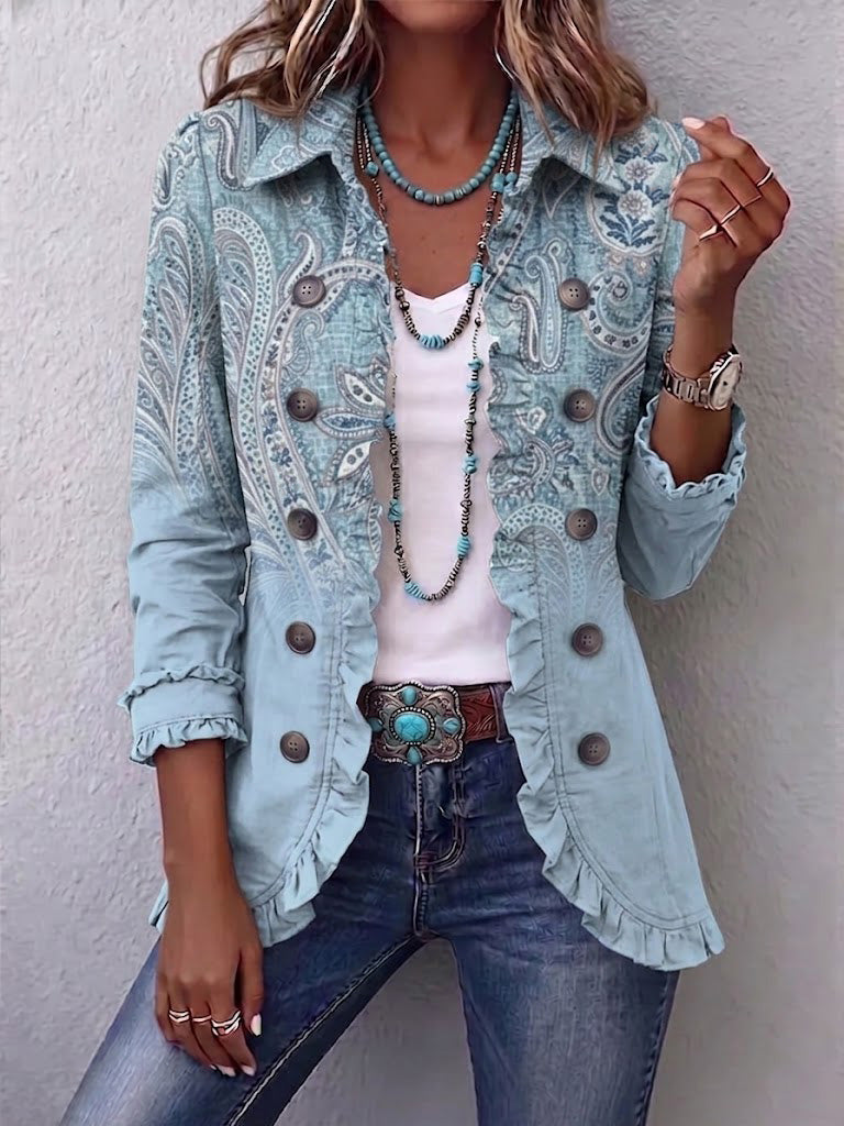 Maisy | Vintage Paisley Ruffle Jacket