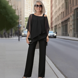 SARAH | Chiffon Top ＆ Wide-Leg Pants 2-Piece Set